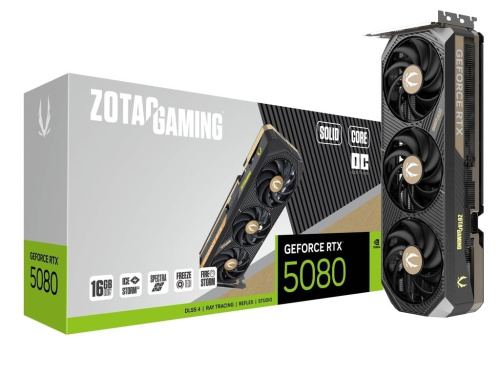 ZOTAC Graphics card GeForce RTX 5080 SOLID CORE OC 16GB GDDR7 256bit 3DP/HDMI
