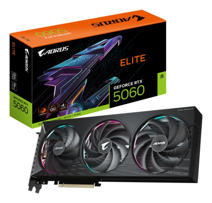 GIGABYTE AORUS GeForce RTX 5060 ELITE 8G Graphics Card - 8GB GDDR7