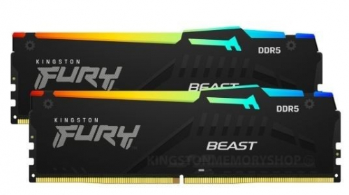 Kingston DDR5 Fury Beast Bla RGB 64GB(2*32GB)/6000 CL36 EXPO