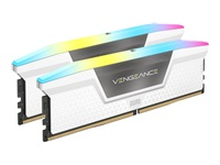 CORSAIR VENGEANCE RGB 32GB 2x16GB DDR5 6000MT/s DIMM Unbuffered 30-36-36-76 Std PMIC XMP 3.0 White Heatspreader RGB LED 1.4V