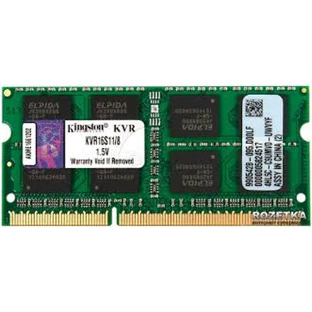 Kingston | 8 GB | DDR3 | 1600 MHz | Notebook | Registered No | ECC No KVR16S11/8