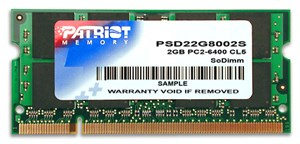 Patriot Memory DDR2 2GB CL5 PC2-6400 (800MHz) SODIMM memory module