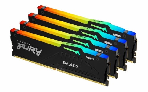 Kingston Technology FURY Beast 128GB 5600MT/s DDR5 CL40 DIMM (Kit of 4) RGB XMP