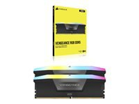 CORSAIR VENGEANCE RGB 32GB 2x16GB DDR5 6000MT/s DIMM Unbuffered 36-44-44-96 Std PMIC XMP 3.0 Black Heatspreader PCB 1.4V