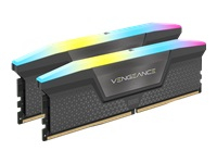 CORSAIR VENGEANCE RGB 32GB 2x16GB DIMM DDR5 6000MT/s Unbuffered 30-36-36-76 Std PMIC AMD EXPO Cool Grey Heatspreader Black PCB 1.4V