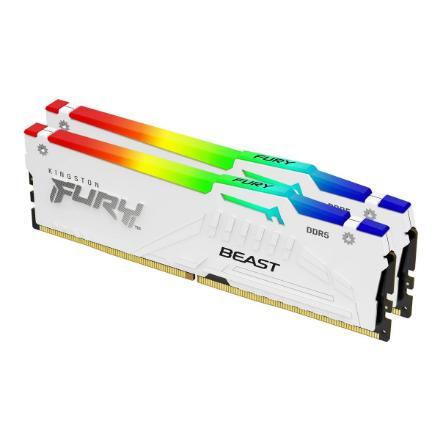 Kingston KF564C32BWEAK2-64 64GB 6400MT/s DDR5 CL32 DIMM (Kit of 2) FURY Beast White RGB EXPO | Kingston