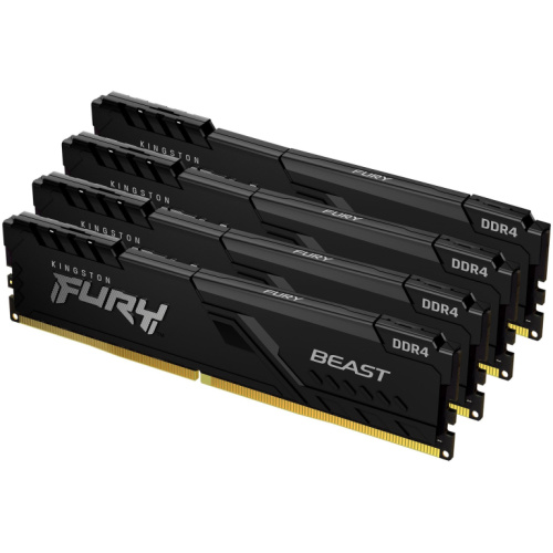 KINGSTON 32GB 3200MHz DDR4 CL16 DIMM Kit of 4 FURY Beast Черный