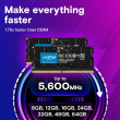 Crucial Memory DDR5 SODIMM 24GB/5600 (2*12GB) CL46 (24Gbit)