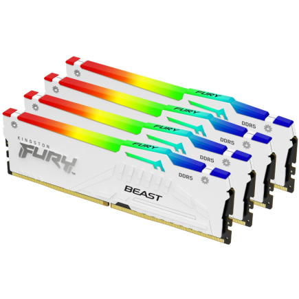 KINGSTON FURY Beast 64GB 5600MT/s DDR5 CL40 DIMM Kit of 4 Valge RGB XMP
