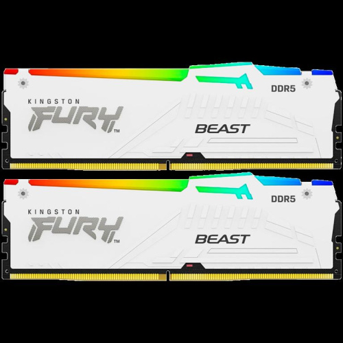 Kingston 32GB 6400MT/s DDR5 CL32 DIMM (Kit of 2) FURY Beast Valge RGB EXPO