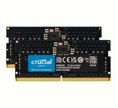 Crucial Memory DDR5 SODIMM 24GB/5600 (2*12GB) CL46 (24Gbit)