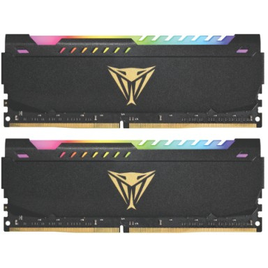 32 GB Patriot DIMM 3600 (2x 16 GB) Dual-Kit (schwarz, PVSR432G360C8K, Viper Steel RGB, INTEL XMP)
