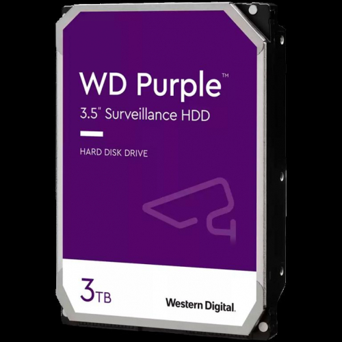 HDD Video Surveillance WD Purple 3TB CMR, 3.5'', 256MB, SATA 6Gbps, TBW: 180