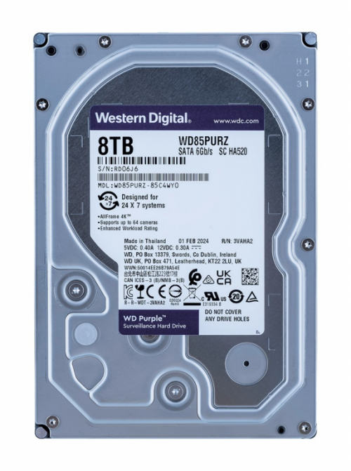 Western Digital Blue 8TB WD PURPL 8TB WD PURPLE 3.5