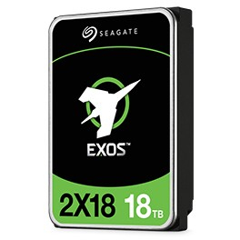 SEAGATE EXOS 2X18 SAS 18TB Helium 7200rpm 9TB Capacity per Logical Unit 12Gb/s 256MB cache 8,89cm 3,5Zoll