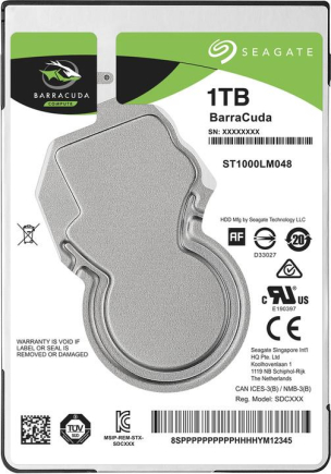 HDD|SEAGATE|Barracuda|1TB|SATA 3.0|128 MB|5400 rpm|2,5''|Thickness 7mm|ST1000LM048