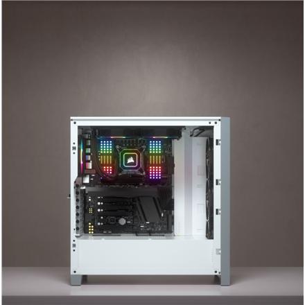 Corsair | Tempered Glass Mid-Tower ATX Case | iCUE 4000X RGB | Side window | White | Mid-Tower | Power supply included No | ATX