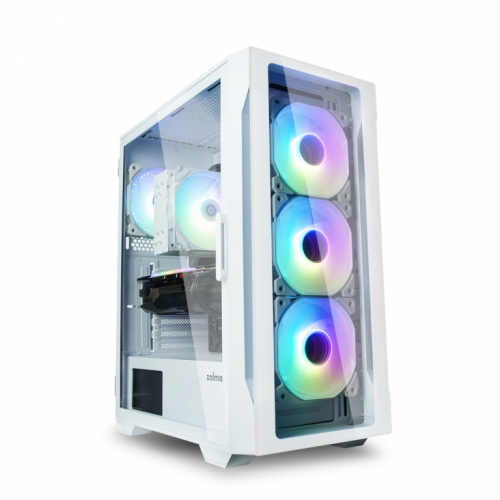 Zalman PC case I3 Neo TG White Mid Tower RGB fan x4, white