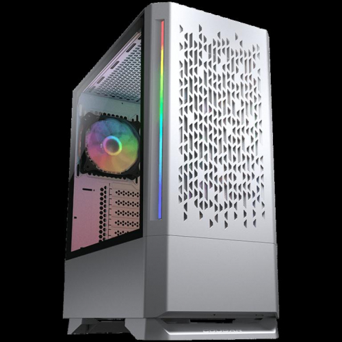 COUGAR | MX430 Air RGB White | PC Case | Mid Tower / Air Vents Front Panel with ARGB strips / 3 x ARGB Fans / 4mm TG Left Panel