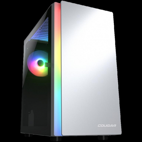 COUGAR | Purity RGB White | PC Case | Mini Tower / TG Front Panel with ARGB strip / 1 x ARGB Fan / 3mm TG Left Panel