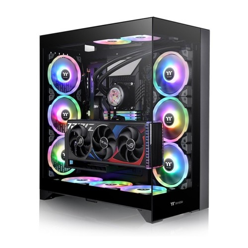 Thermaltake PC case CTE E600 MX Tempered Glass, glass side - black