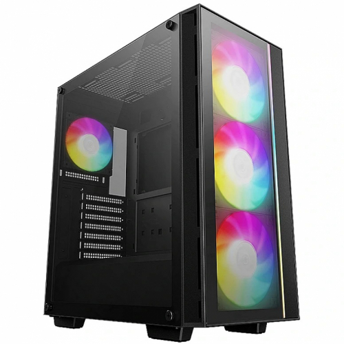 DeepCool MATREXX 55 V4 C - Mid tower - ATX - windowed side panel (tempered glass) (ATX / PS/2) - black - USB/Audio 