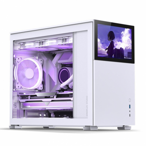 Jonsbo D31 Screen Micro-ATX Case, Tempered Glass - white