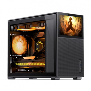 Jonsbo D31 MESH Screen Version Micro-ATX Case, Tempered Glass - black / USB3.2 Gen 2 Type-C*1 / USB3.0*1/Audio & Mic*1