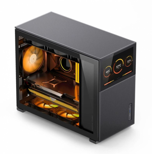 Jonsbo D31 MESH Screen Version Micro-ATX Case, Tempered Glass - black / USB3.2 Gen 2 Type-C*1 / USB3.0*1/Audio & Mic*1