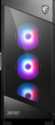 MSI MPG VELOX 100R Mid Tower Gaming Computer Case 'Black, 4x 120mm ARGB Fans, 1-6 ARGB Hub, ARGB light strip, USB Type-C, Tempered Glass, Center, E-ATX, ATX, mATX, mini-ITX'