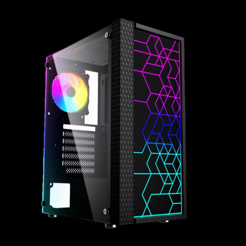 Gembird Fornax 2500 ARGB Gaming ATX computer case, Midi Tower, backlight,  Black