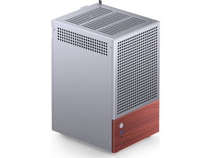 Jonsbo T6 PC Case, Mini-Tower, Mini-ITX, Tempered Glass, Wood - Silver