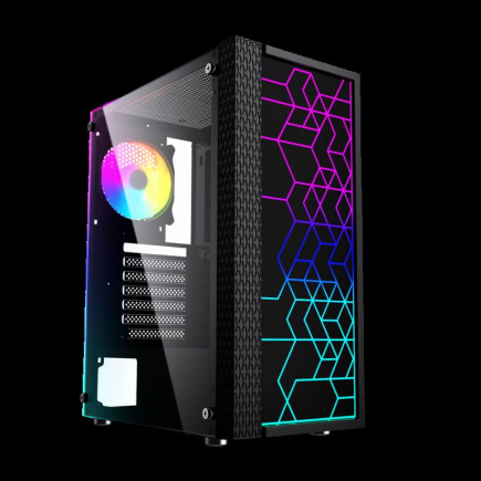 Gembird Fornax 2500 ARGB Gaming ATX computer case, Midi Tower, backlight,  Black
