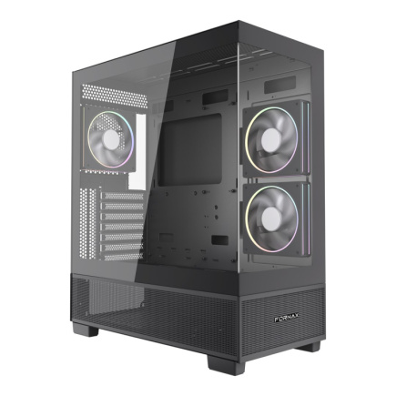 Gembird Gaming case Fornax X550 aquarium type, ATX, 2x USB 3.2 + 1x USB type-C, black