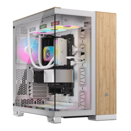 Corsair CC-9011284-WW computer case Midi Tower Bamboo, Valge