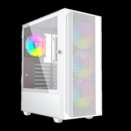 Gembird Fornax 4000W ARGB gaming ATX computer case, Midi Tower, backlight, White