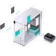 Jonsbo D41 Screen ATX Case, Tempered Glass - White