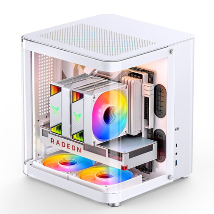 Jonsbo TK-1 2.0 Micro-ATX Case, Tempered Glass - Valge