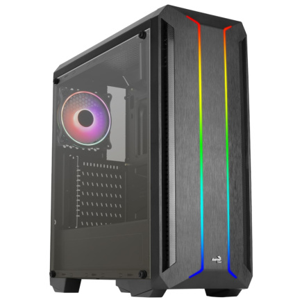 Aerocool SKYLINEV2BK PC ATX Case Dual Front Panel LED ARGB Fan ARGB 12cm Must
