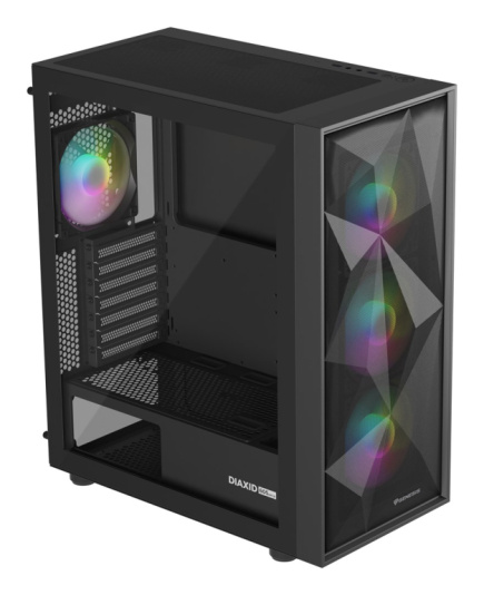 GENESIS DIAXID 605 ARGB MIDI TOWER CASE WITH USB-C WINDOW Черный