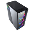 Gembird CCC-FC-1500RGB computer case Midi Tower Black, Transparent