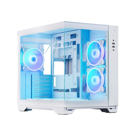 Chieftec PC case VISIO GM-30W-T G-OP 6xfans ARGB Valge