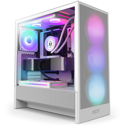 Case|NZXT|H5 FLOW RGB 2024|MidiTower|Case product features Transparent panel|Not included|ATX|EATX|MicroATX|MiniITX|Colour Valge|CC-H52FW-R1