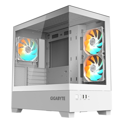 Case|GIGABYTE|GB-C201PI|MidiTower|Case product features Rackmountable/Accessory/Transparent panel|Not included|MicroATX|MiniITX|Colour Valge|GB-C201PI