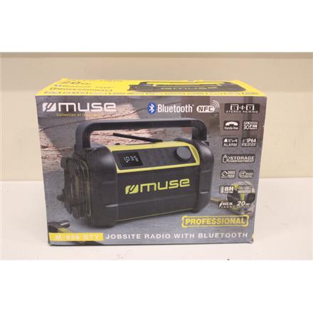 Renew. Muse M-928 BTY Jobsite Radio speaker, Black/Yellow | Muse | M-928 BTY | Radio Speaker | DEMO | Waterproof | Bluetooth | Black/Yellow | Portable | Wireless connection