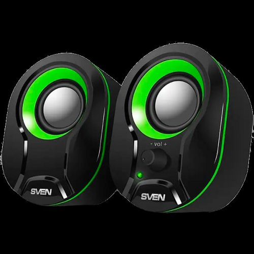 Speakers SVEN 290, black-green (5W,USB)