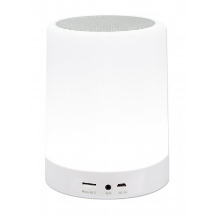 MANHATTAN LED-Bluetooth-Lautsprecher LED-Licht mit drei Helligkeitsstufen und sechs Farben MicroSD-Kartenslot 3.5-mm-Klinke