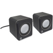 MANHATTAN 2600 Series Stereolautsprecher ber 3.5 mm-Klinkenstecker Strom ber USB-A kompaktes Format fr PCs und Notebooks schwarz