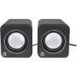 MANHATTAN 2600 Series Stereolautsprecher ber 3.5 mm-Klinkenstecker Strom ber USB-A kompaktes Format fr PCs und Notebooks schwarz