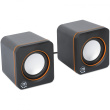 MANHATTAN Lautsprecher fr PC und Laptop 2600 Series zwei verbundene Lautsprecher 1.4 m USB-Kabel USB-C/USB-A-Adapter schwarz/orange
